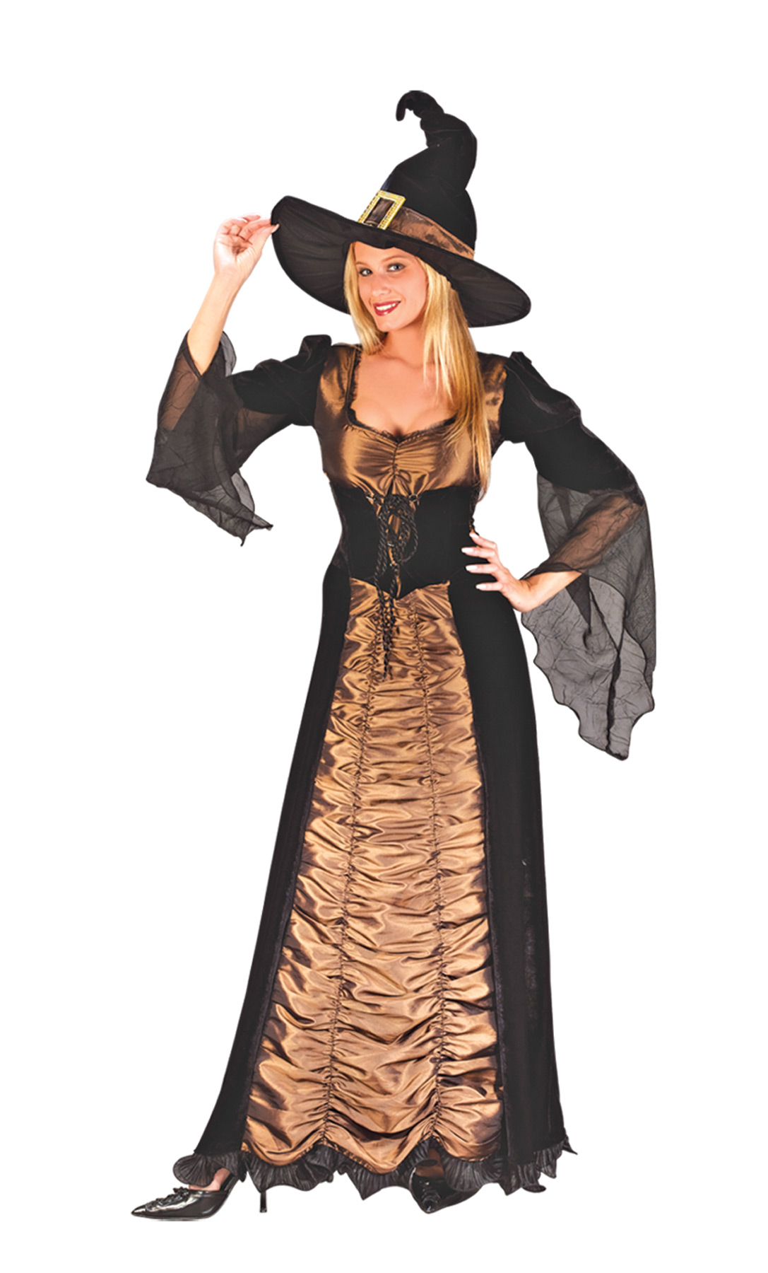 F1771 Spooky Witch Costume Womens Witches Halloween Horror Fancy Dress Outfit